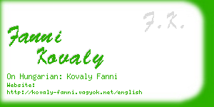 fanni kovaly business card